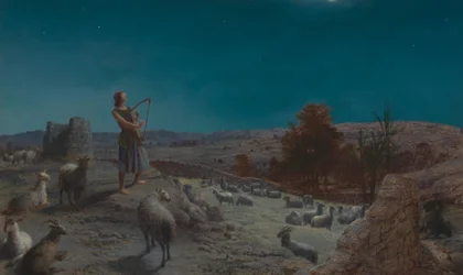 David, der zukünftige König von Israel, als Hirte in Bethlehem
